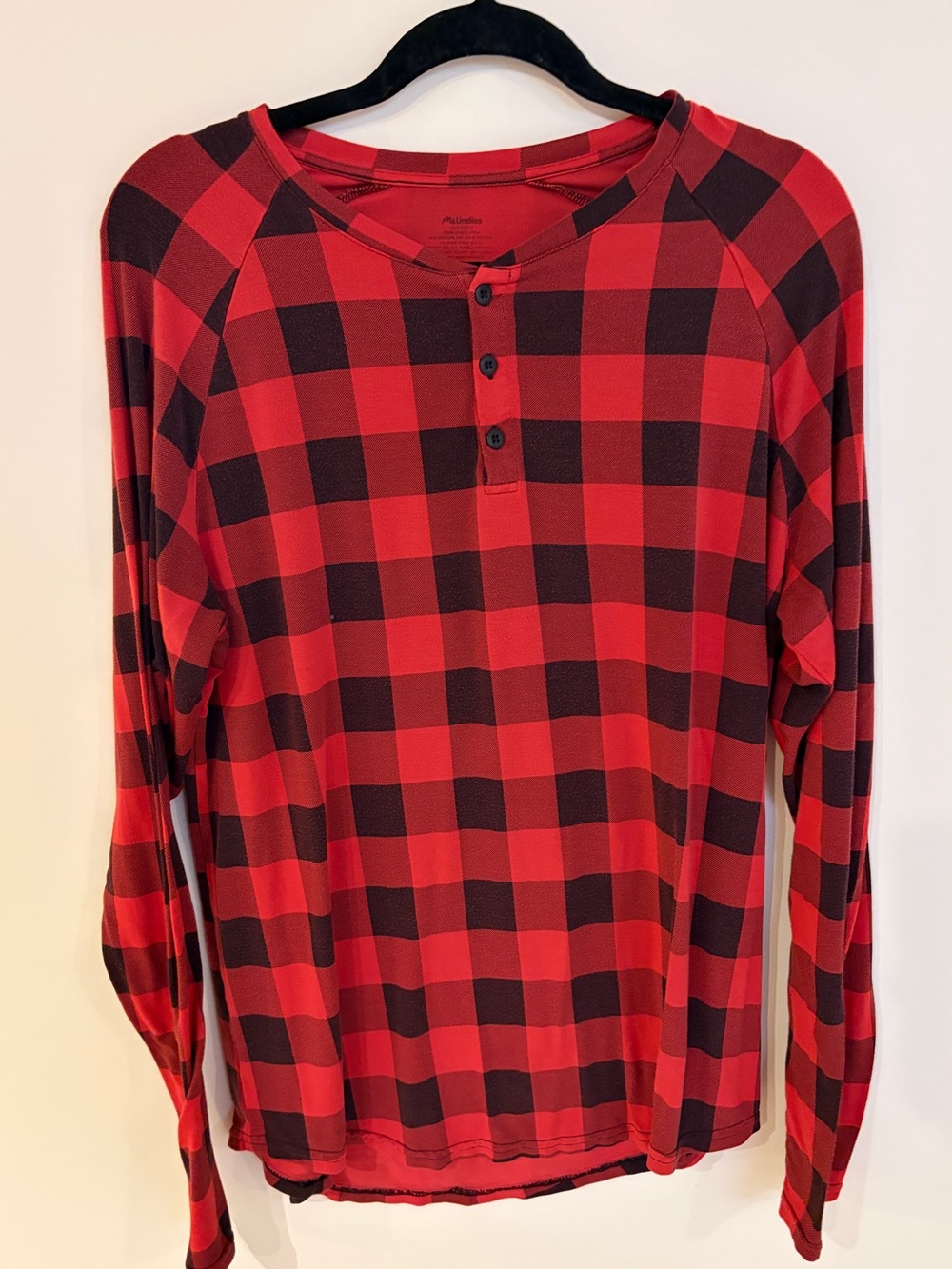 MeUndies Buffalo Plaid Modal Long Sleeve Pajama Shirt Size Large